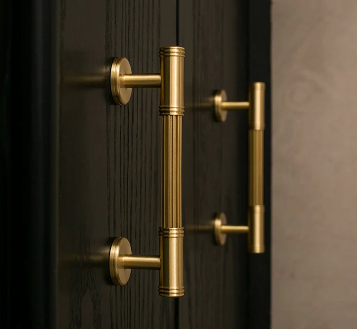 Decorative brass plated cabinet handles