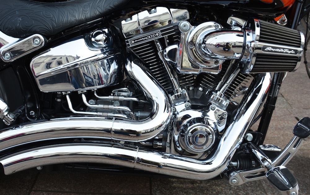 Chrome-plated motorcycle exhaust and trim components