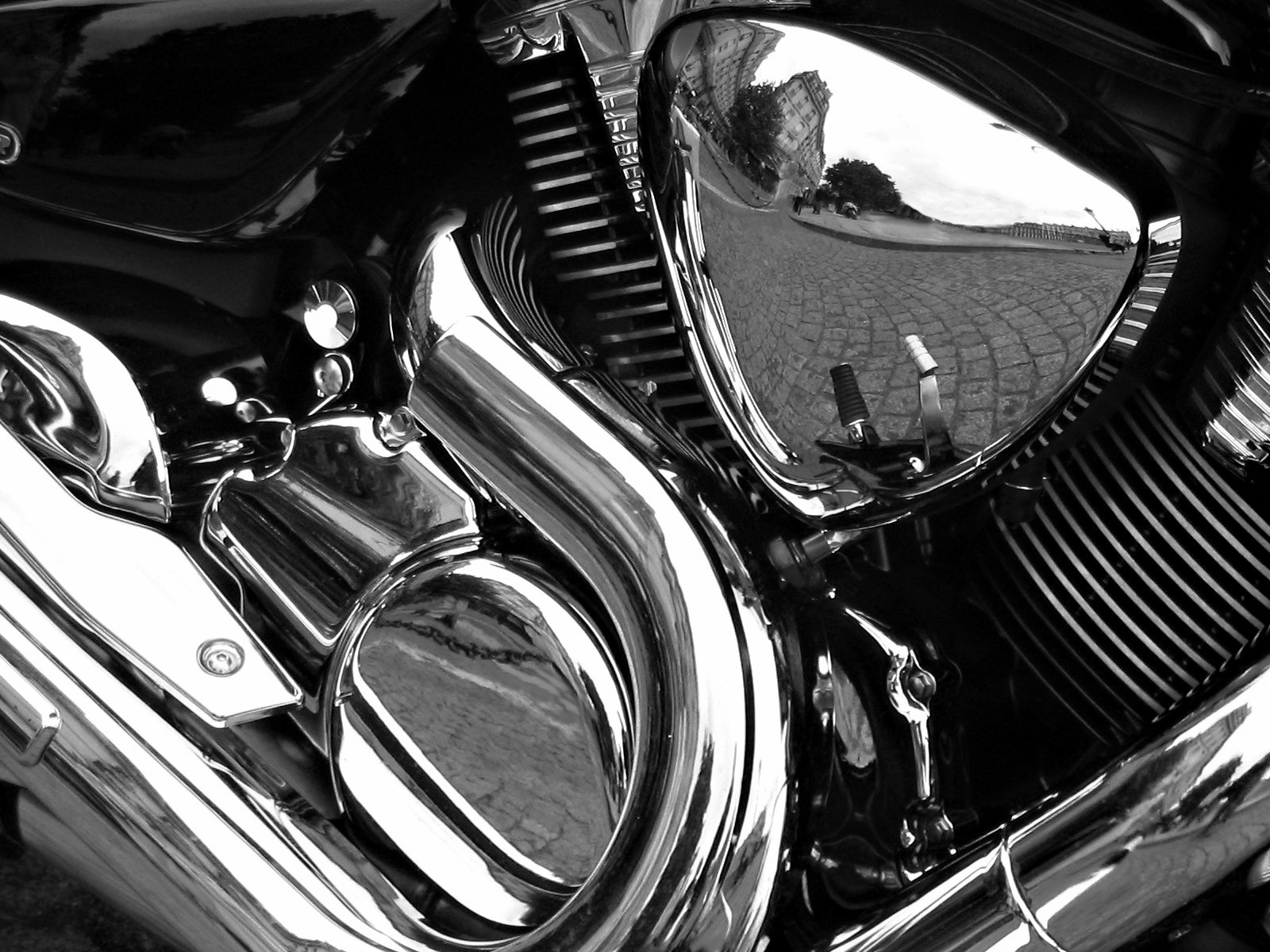 Reflective chrome motorcycle components after plating